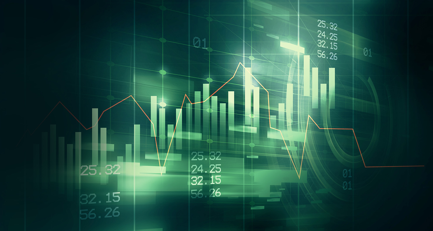 Abstract image showing bar and line graphs